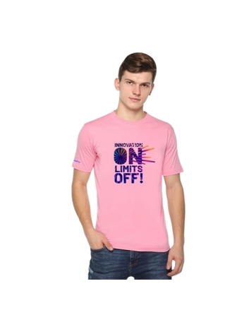 Innovation On Limits Off Men's Round Neck T-Shirt - Pink